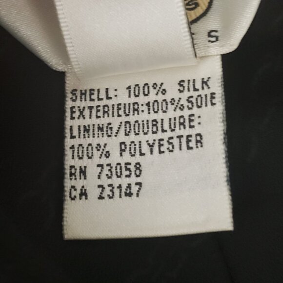 Talbots Silk Skirt Petites 14 P Lined Black White Chain Print - Picture 7 of 7